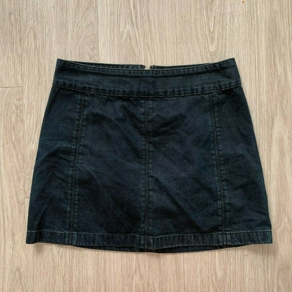 Free People Dresses & Skirts - Free People Denim Mini Skirt Sz 10 Faded Black